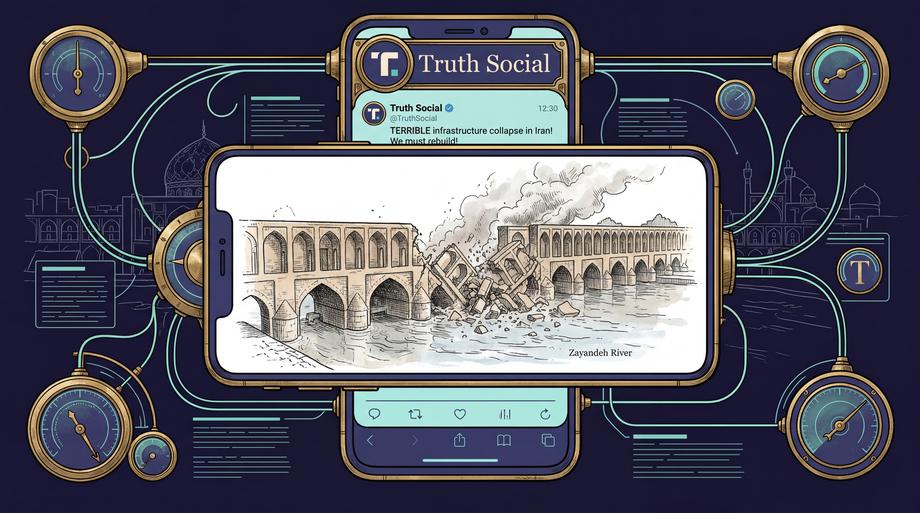 Iran bridge collapse on Truth Social
